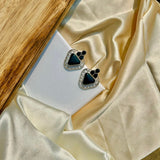 Black Triangular Sparkling Studs