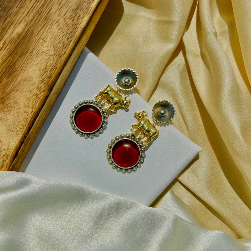 Red Nandi Classic Earrings