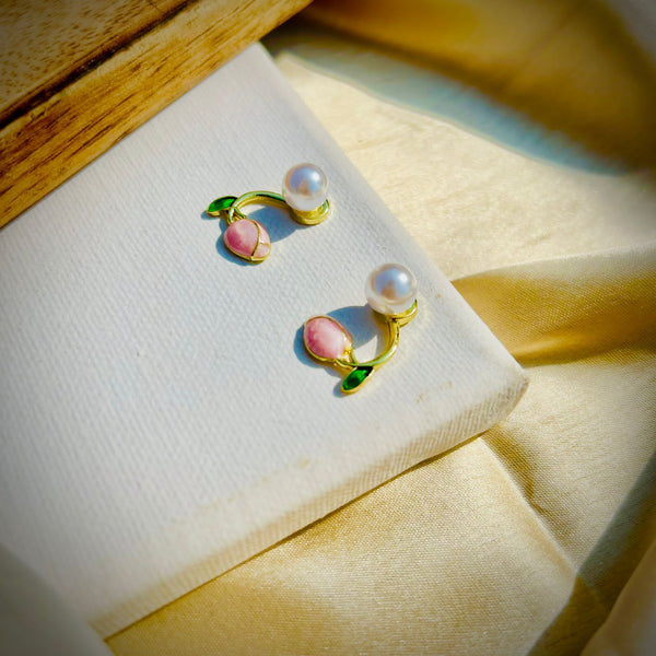 Pearl Rose Earrings