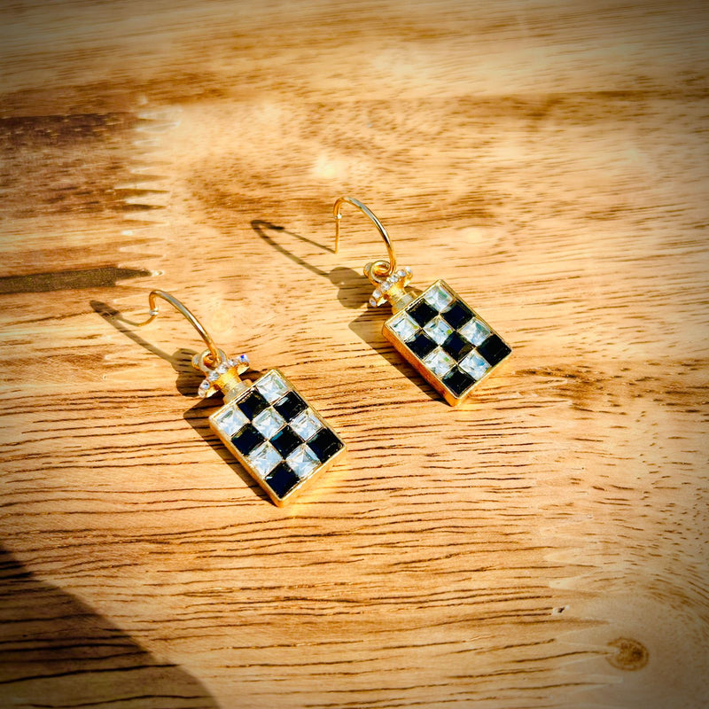 Checks Rectangle Earrings