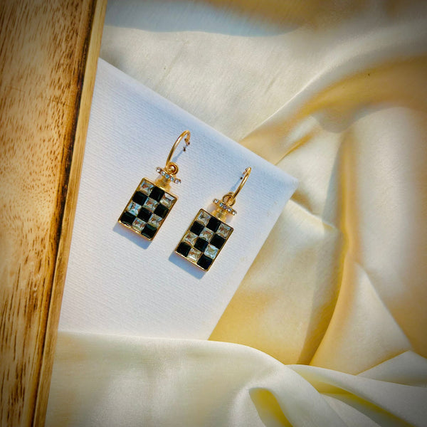 Checks Rectangle Earrings
