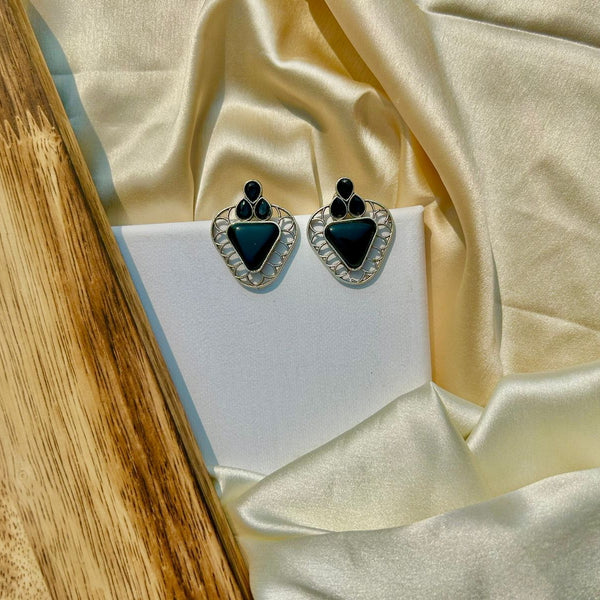 Black Triangular Sparkling Studs