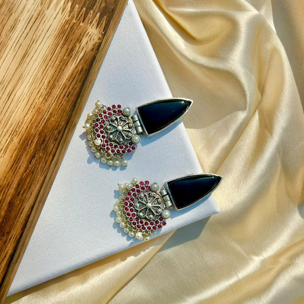 Black Elegant Silver Studs