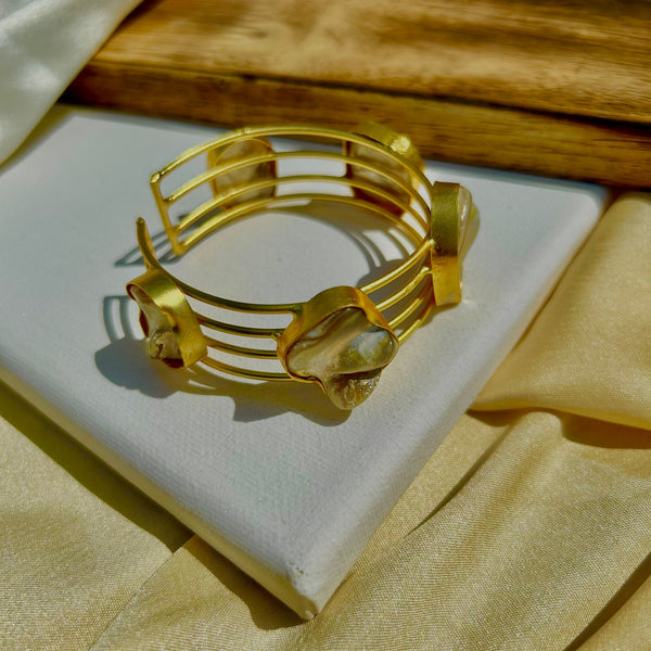 Gem Stones Brass Bangle