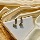 Golden Harvest Leaf Jhumkas
