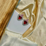 Red Triangular Sparkling Studs