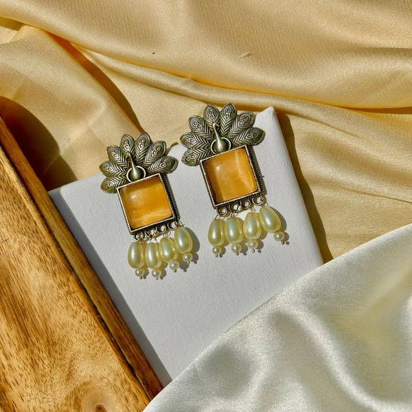 Yellow Morni Pearls Earrings