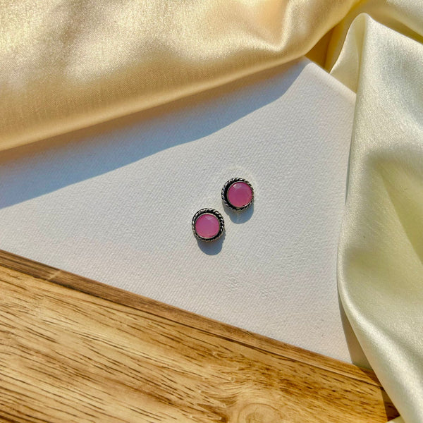 Sparkling Baby Pink Mini Studs
