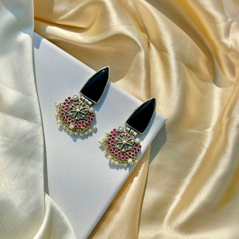 Black Elegant Silver Studs