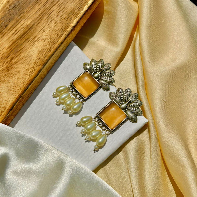 Yellow Morni Pearls Earrings