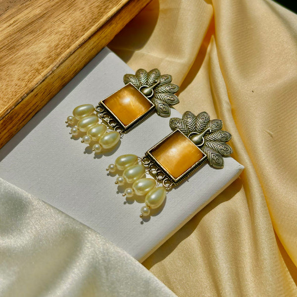 Yellow Morni Pearls Earrings