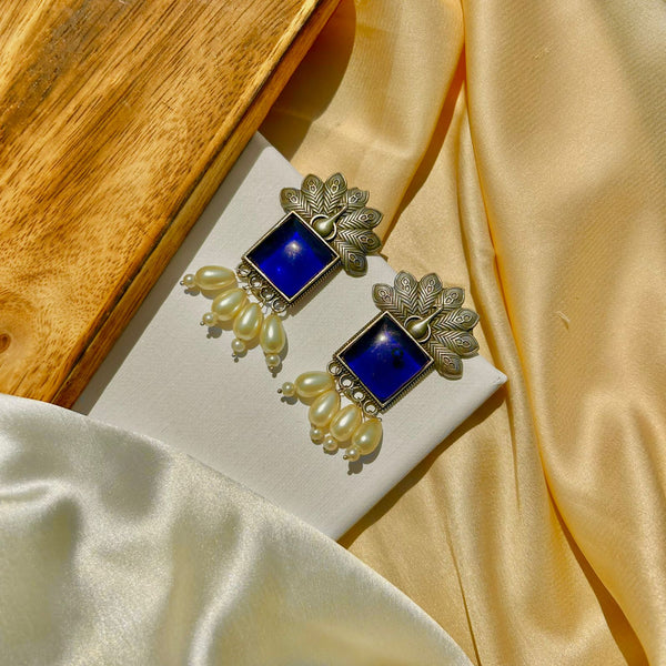 Blue Morni Pearls Earrings