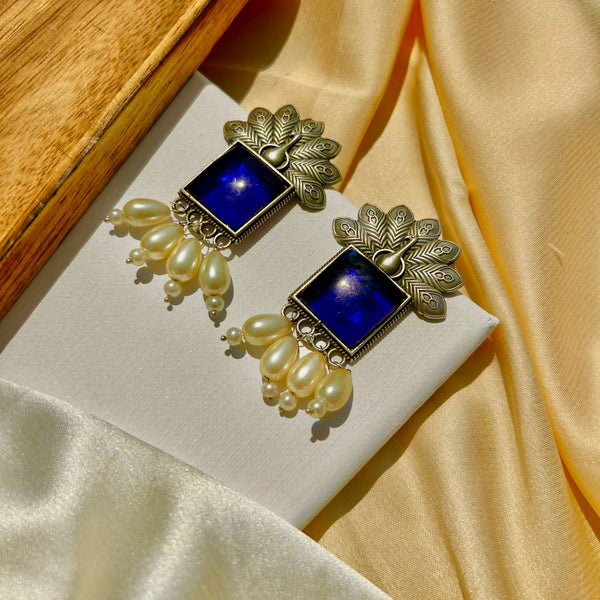Blue Morni Pearls Earrings