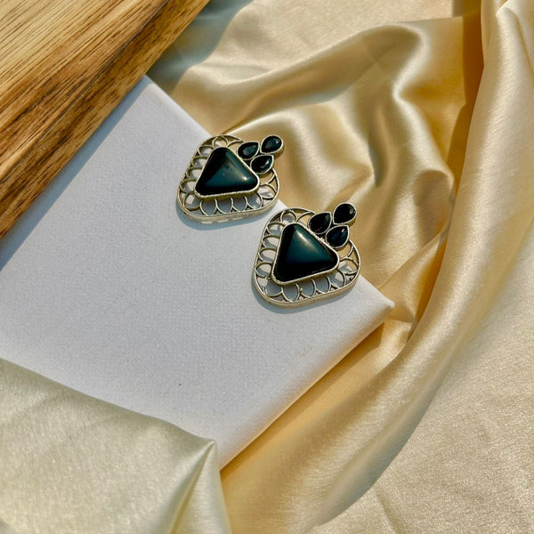 Black Triangular Sparkling Studs
