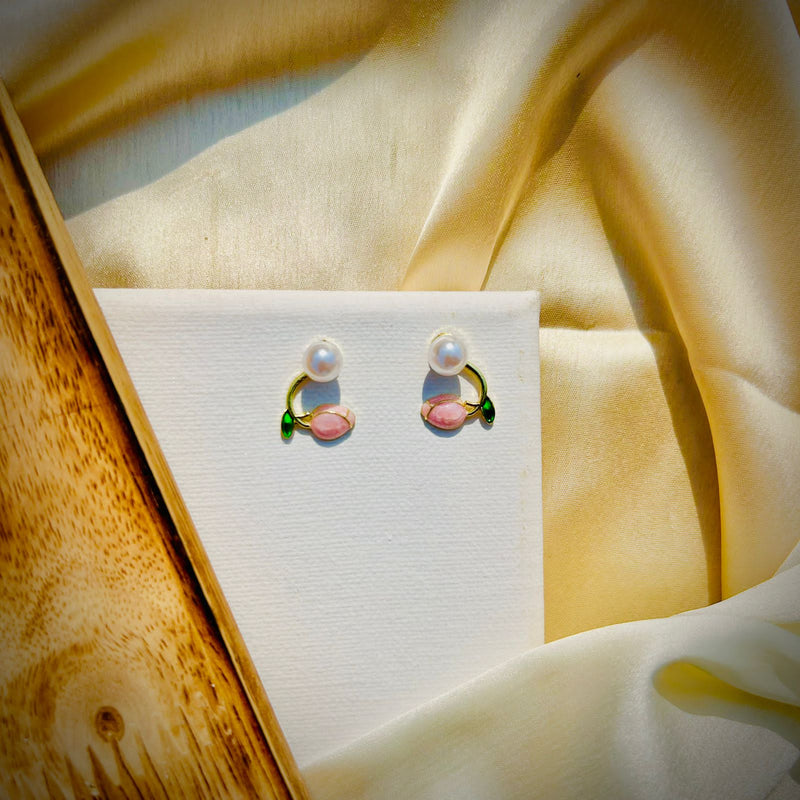 Pearl Rose Earrings