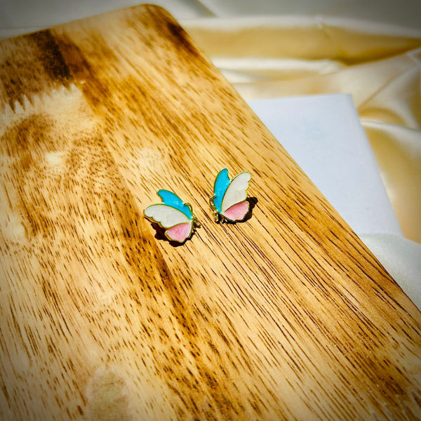 Trendy Butterfly Colorful Studs
