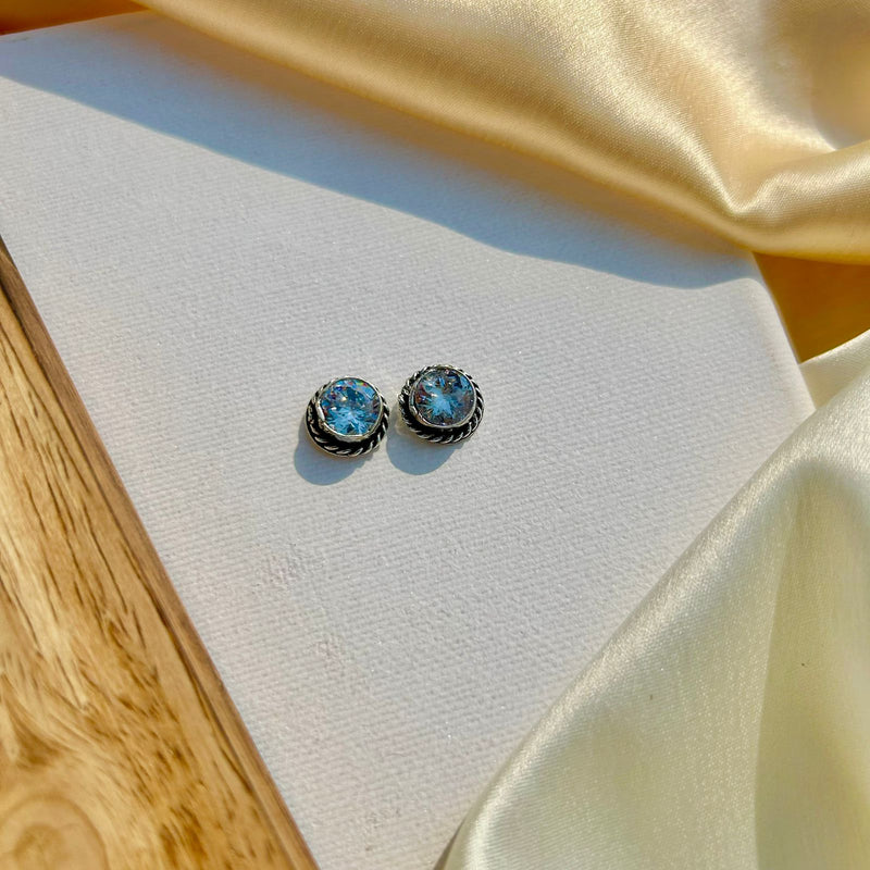 Sparkling Silver Mini Studs