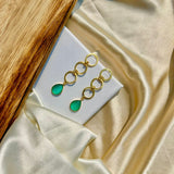 Mint Stone Double Rings Drops
