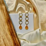Yellow Stone Double Rings Drops
