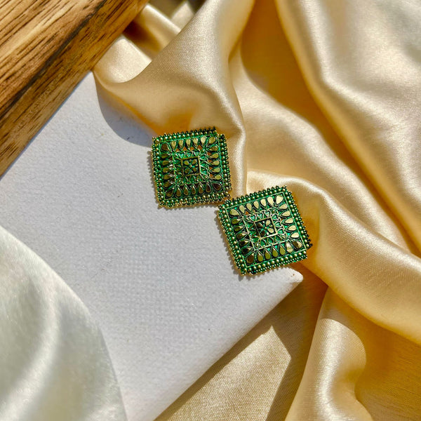 Green Statement Studs