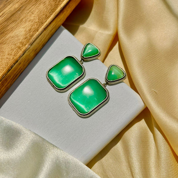 Mint Square Shape Earrings