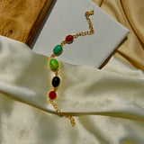 Colorful Stones Brass Bracelet