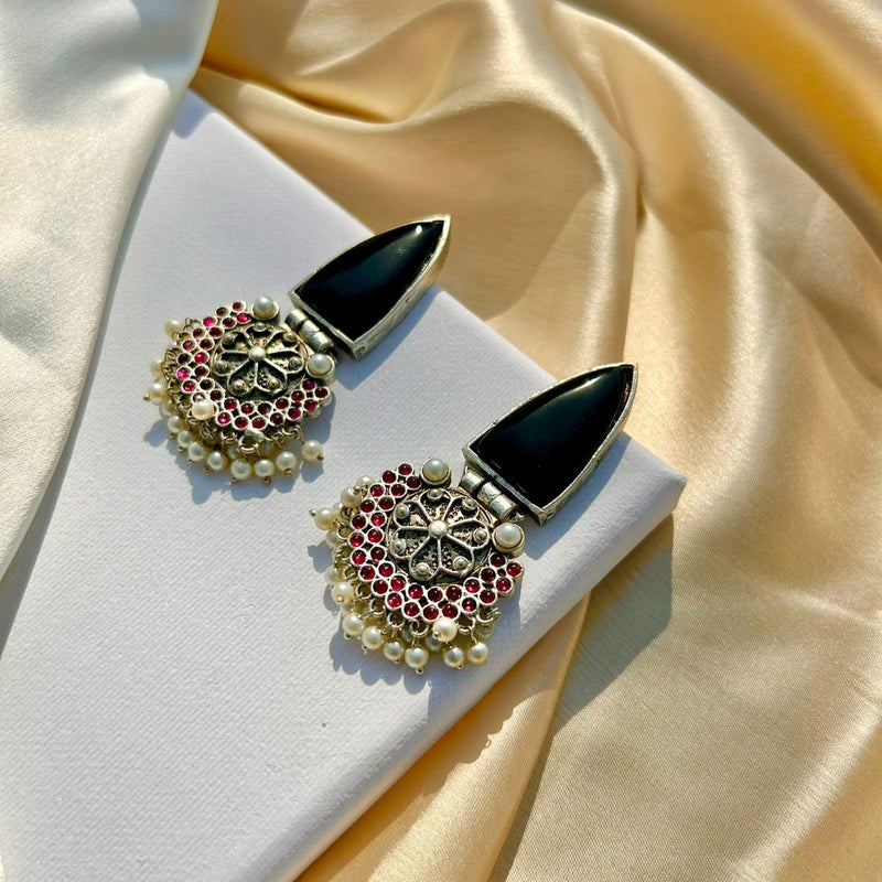 Black Elegant Silver Studs