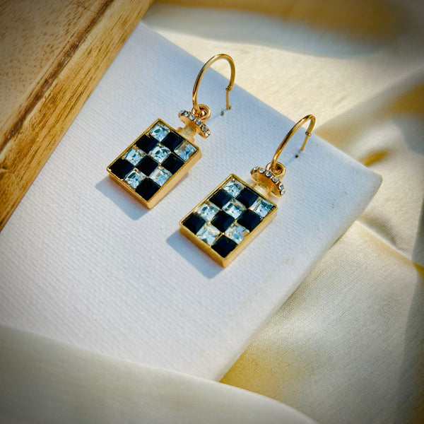 Checks Rectangle Earrings