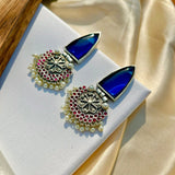 Blue Elegant Silver Studs