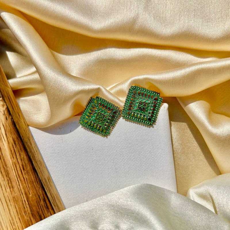 Green Statement Studs