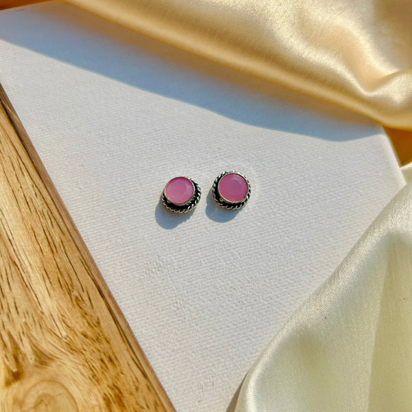 Sparkling Baby Pink Mini Studs
