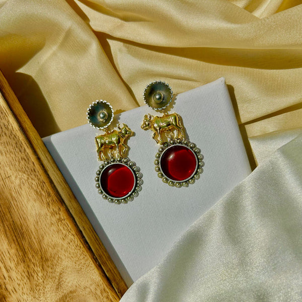 Red Nandi Classic Earrings