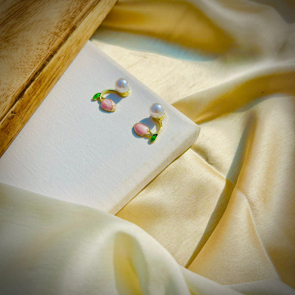 Pearl Rose Earrings
