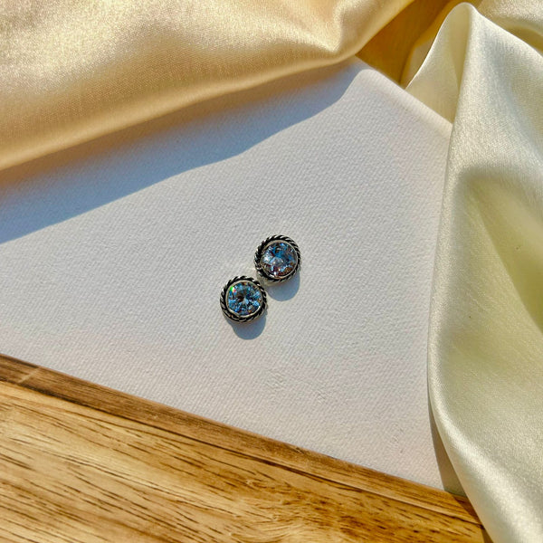 Sparkling Silver Mini Studs