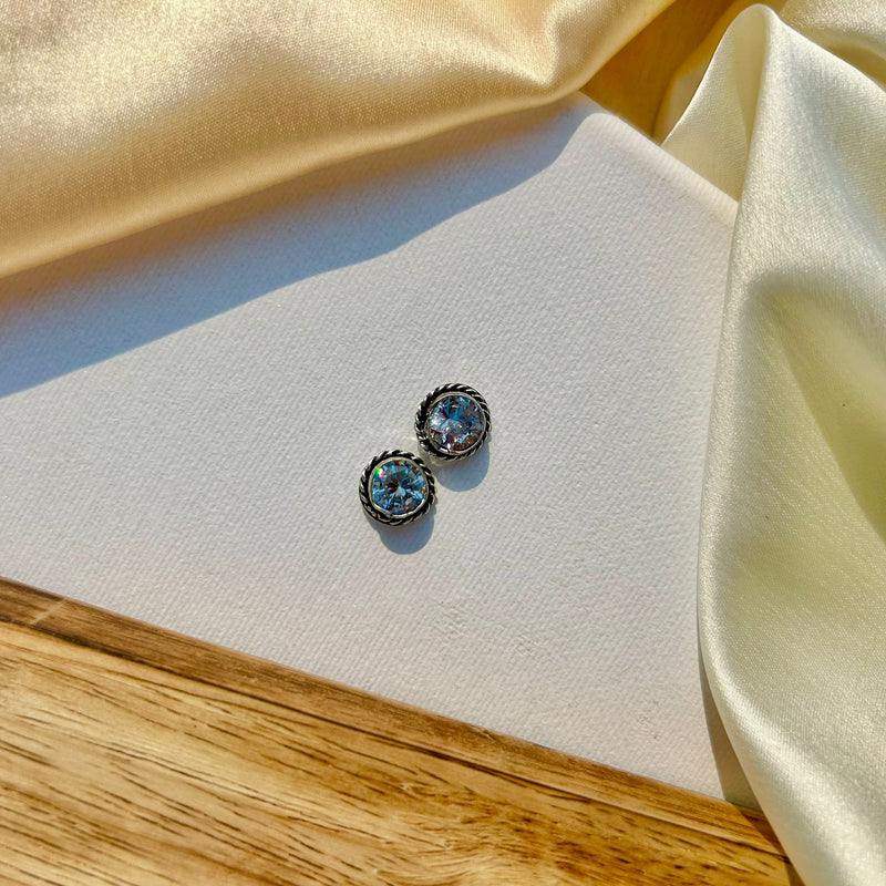 Sparkling Silver Mini Studs