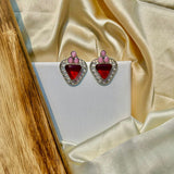 Red Triangular Sparkling Studs