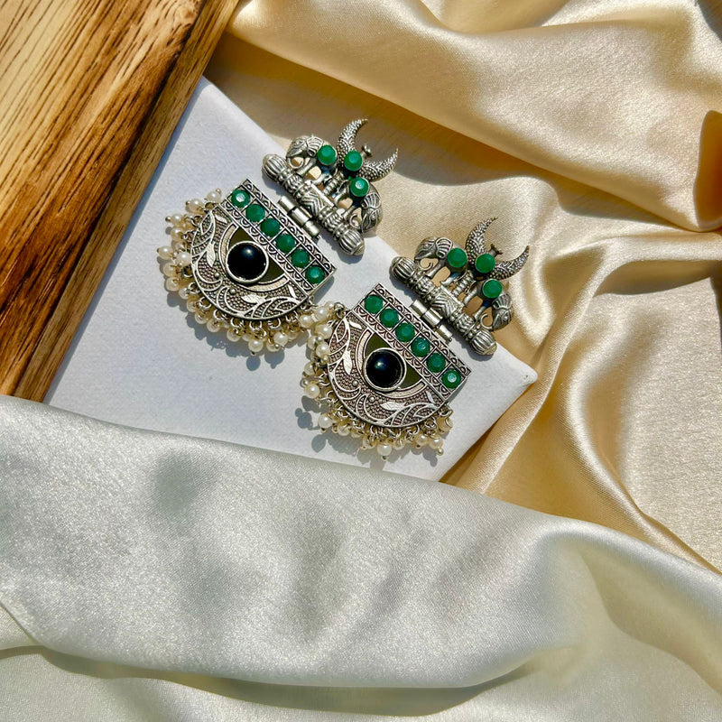 Green Radiant Sparkle Earrings