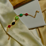 Colorful Stones Brass Bracelet