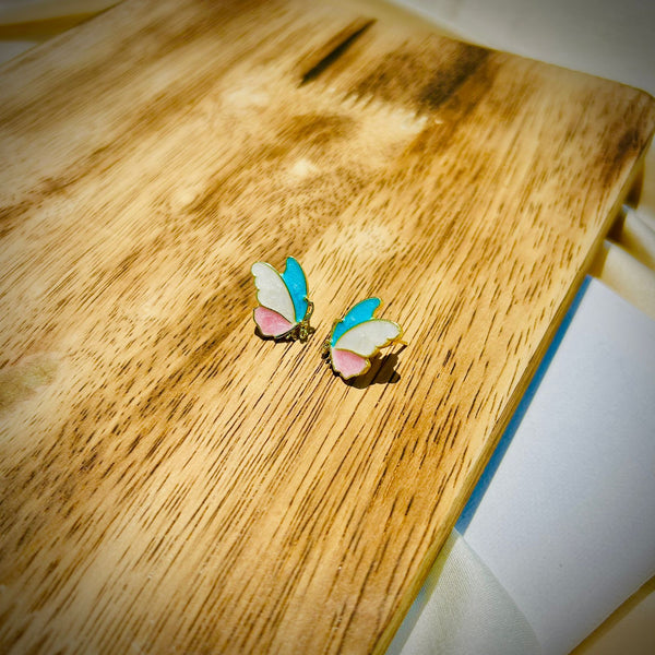 Trendy Butterfly Colorful Studs