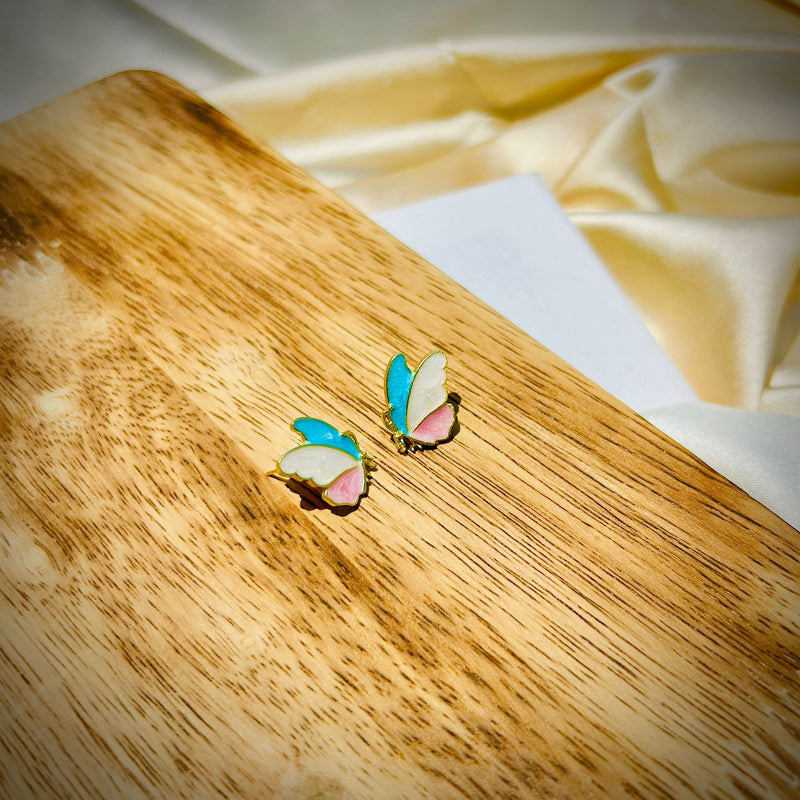 Trendy Butterfly Colorful Studs